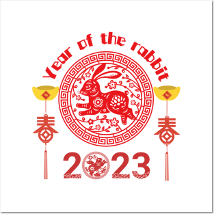 Year of The Rabbit 2023  Happy Chinese New Year Posters and Art